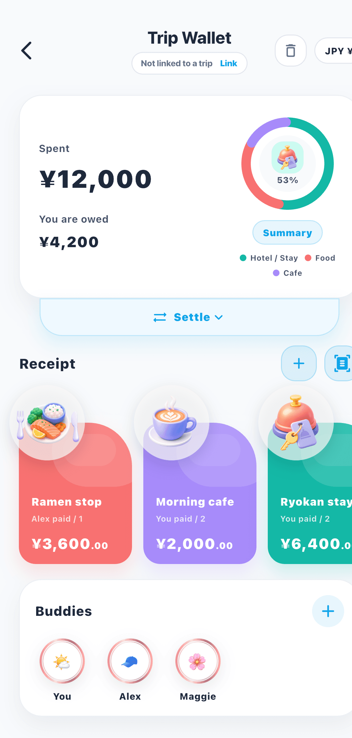 Wallet アプリ画面プレビュー